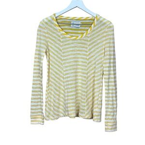 Anthropologie Saturday Sunday Yellow Striped Top Women Sz XS